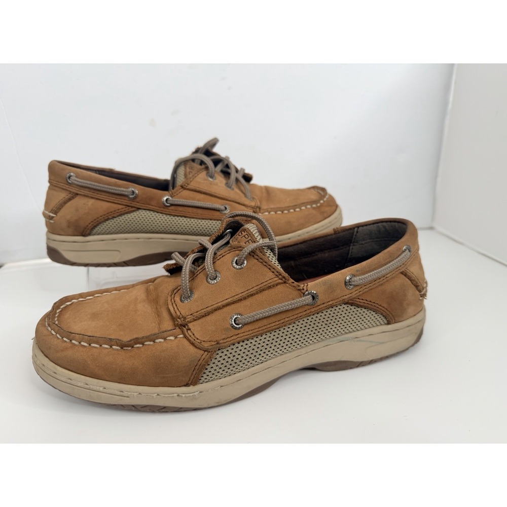 Sperry Top Sider Loafer Boys 8M Billfish Brown Leather Boat Shoe CB48499